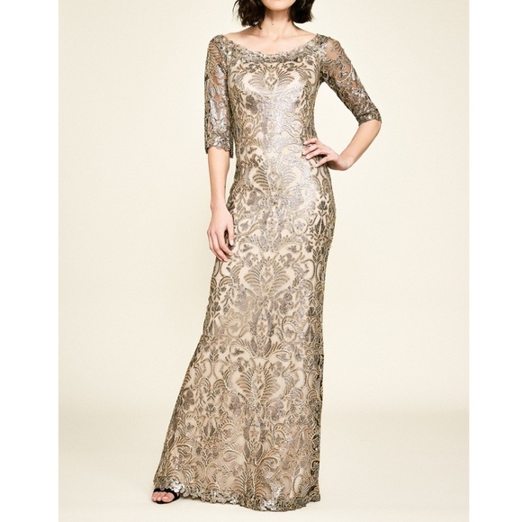 Tadashi Shoji Dresses & Skirts - Tadashi Shoji Jemison Sequin Embroidered Gown, Size 8.